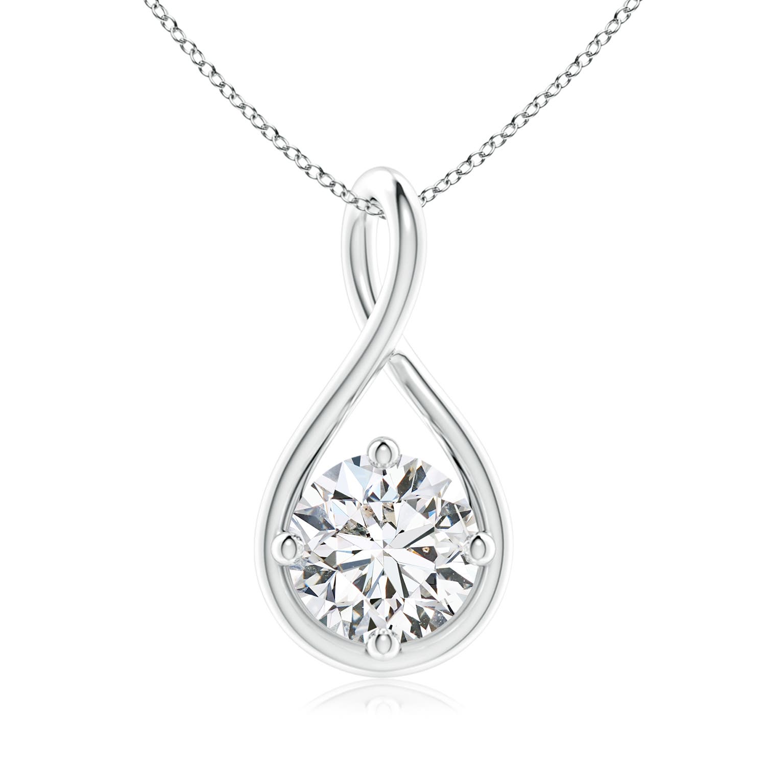 8mm HSI2 Solitaire Diamond Twist Bale Pendant in P950 Platinum