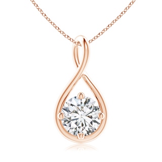 8mm HSI2 Solitaire Diamond Twist Bale Pendant in Rose Gold