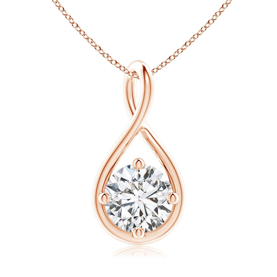 8mm HSI2 Solitaire Diamond Twist Bale Pendant in Rose Gold 