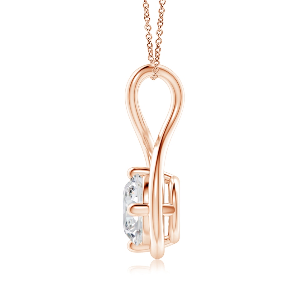 8mm HSI2 Solitaire Diamond Twist Bale Pendant in Rose Gold side 199