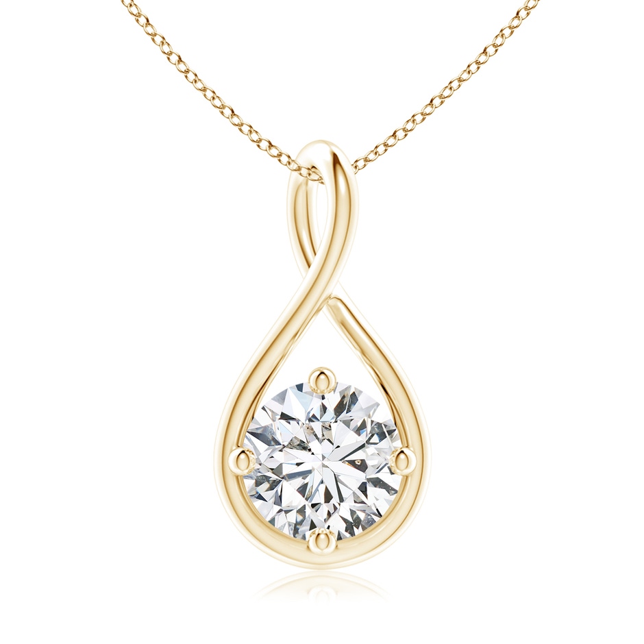 8mm HSI2 Solitaire Diamond Twist Bale Pendant in Yellow Gold 