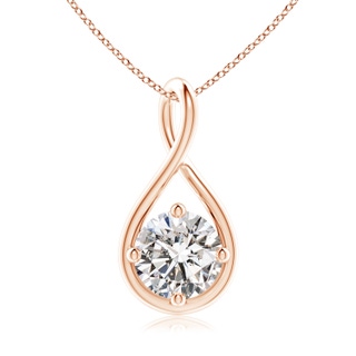 8mm IJI1I2 Solitaire Diamond Twist Bale Pendant in Rose Gold