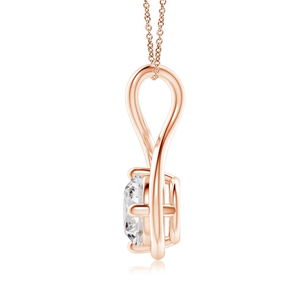8mm IJI1I2 Solitaire Diamond Twist Bale Pendant in Rose Gold Side 199