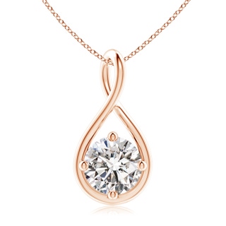 9.1mm IJI1I2 Solitaire Diamond Twist Bale Pendant in 9K Rose Gold
