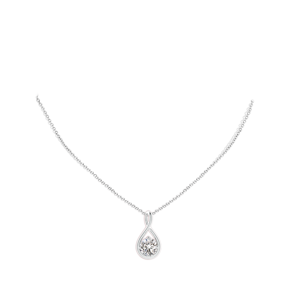 9.1mm IJI1I2 Solitaire Diamond Twist Bale Pendant in P950 Platinum pen