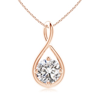 9.1mm IJI1I2 Solitaire Diamond Twist Bale Pendant in Rose Gold