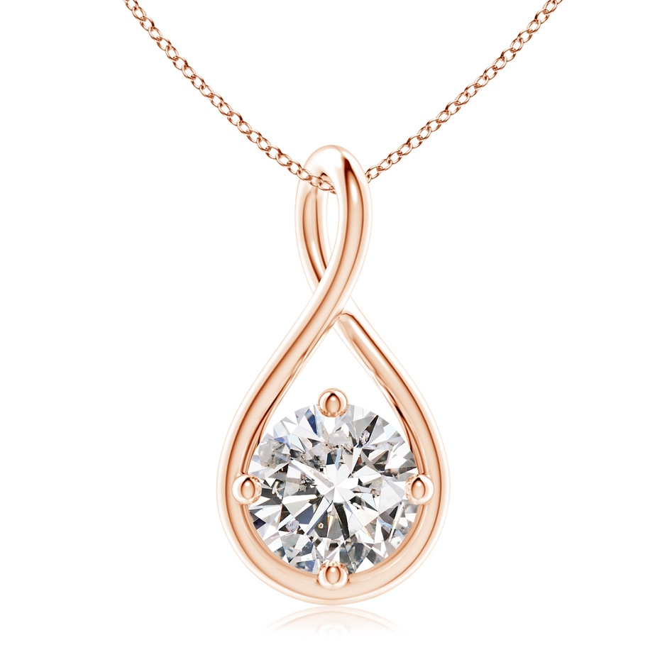9.1mm IJI1I2 Solitaire Diamond Twist Bale Pendant in Rose Gold 