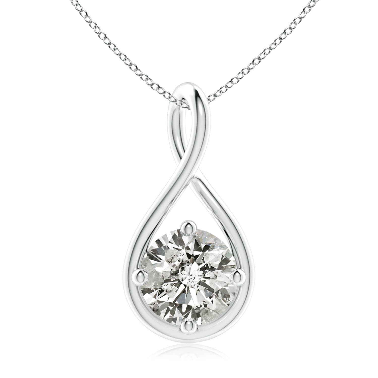 9.1mm KI3 Solitaire Diamond Twist Bale Pendant in P950 Platinum