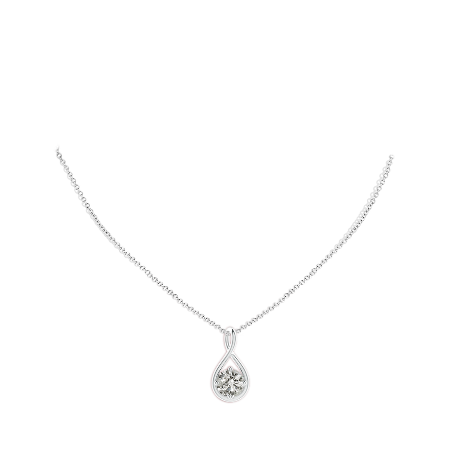 9.1mm KI3 Solitaire Diamond Twist Bale Pendant in P950 Platinum pen