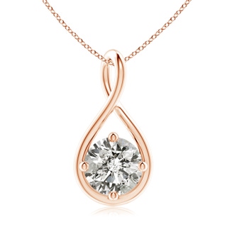 9.1mm KI3 Solitaire Diamond Twist Bale Pendant in Rose Gold