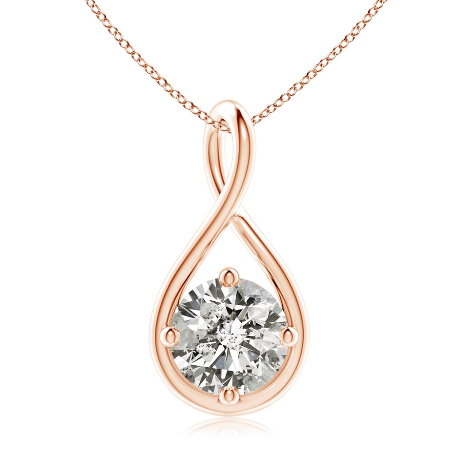 9.1mm KI3 Solitaire Diamond Twist Bale Pendant in Rose Gold 
