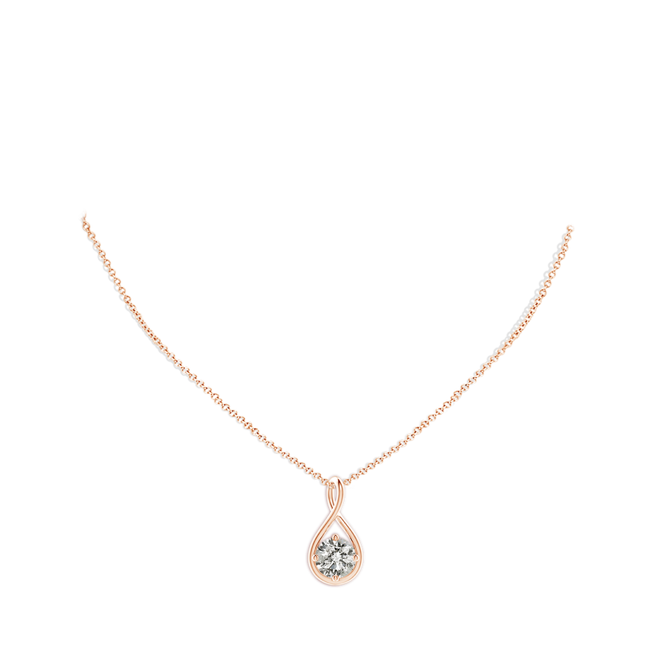 9.1mm KI3 Solitaire Diamond Twist Bale Pendant in Rose Gold pen
