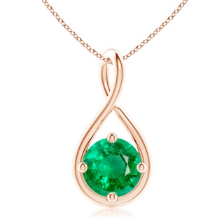 10mm AAA Solitaire Emerald Twist Bale Pendant in Rose Gold