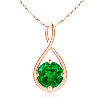 10mm AAAA Solitaire Emerald Twist Bale Pendant in Rose Gold