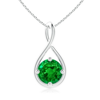 8mm AAAA Solitaire Emerald Twist Bale Pendant in P950 Platinum