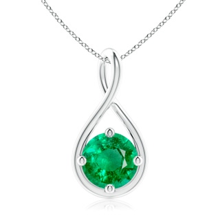 9mm AAA Solitaire Emerald Twist Bale Pendant in P950 Platinum