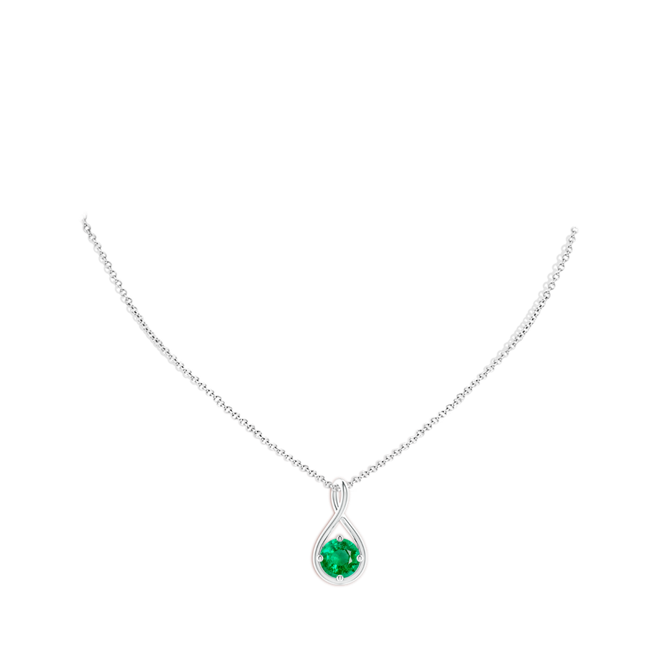 9mm AAA Solitaire Emerald Twist Bale Pendant in White Gold pen