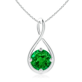 9mm AAAA Solitaire Emerald Twist Bale Pendant in P950 Platinum