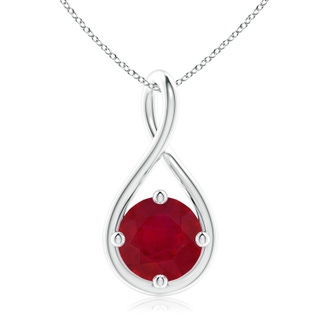 10mm AA Solitaire Ruby Twist Bale Pendant in P950 Platinum