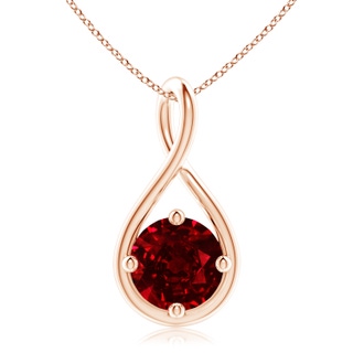 10mm AAAA Solitaire Ruby Twist Bale Pendant in Rose Gold