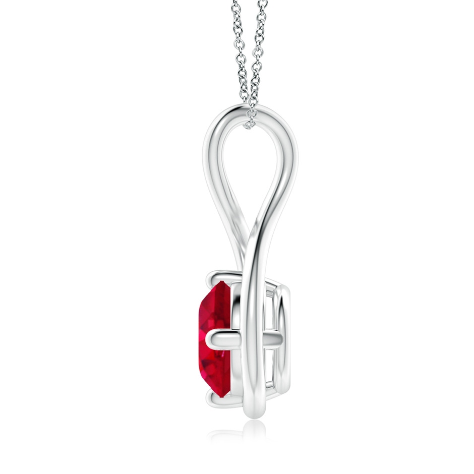 8mm AAA Solitaire Ruby Twist Bale Pendant in White Gold side 199