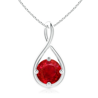 9mm AAA Solitaire Ruby Twist Bale Pendant in P950 Platinum