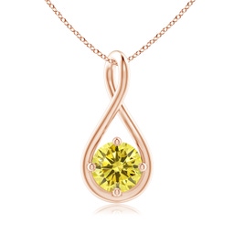 Infinity Rose Gold Yellow Diamond Necklaces & Pendants