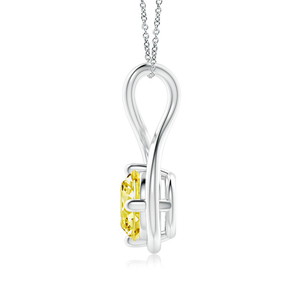 8mm AAAA Solitaire Fancy Intense Yellow Diamond Twist Bale Pendant in P950 Platinum side 199