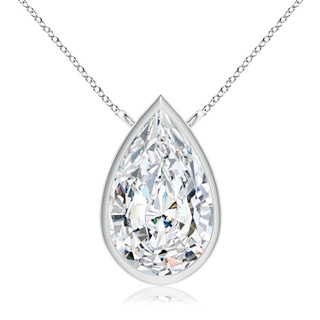 10x6.5mm GVS2 Bezel-Set Pear-Shaped Diamond Solitaire Pendant in P950 Platinum