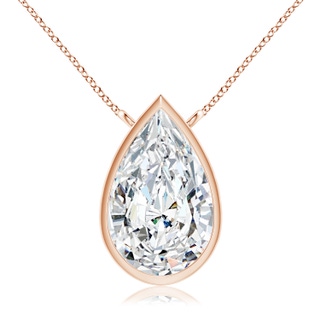 10x6.5mm GVS2 Bezel-Set Pear-Shaped Diamond Solitaire Pendant in Rose Gold