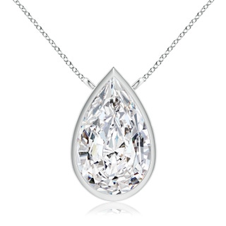 10x6.5mm HSI2 Bezel-Set Pear-Shaped Diamond Solitaire Pendant in P950 Platinum