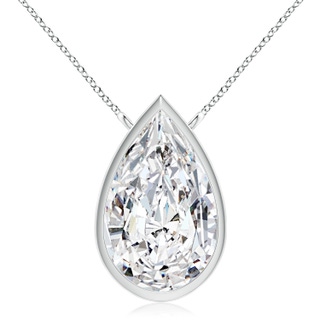 11x7mm HSI2 Bezel-Set Pear-Shaped Diamond Solitaire Pendant in P950 Platinum