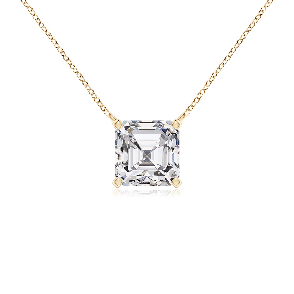 3.5mm HSI2 Asscher-Cut Diamond Solitaire Pendant in Yellow Gold 