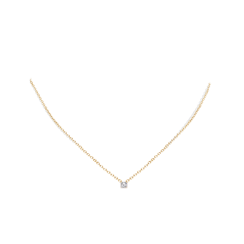 3.5mm HSI2 Asscher-Cut Diamond Solitaire Pendant in Yellow Gold pen