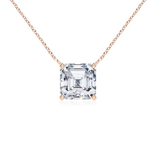 5.1mm GVS2 Asscher-Cut Diamond Solitaire Pendant in 9K Rose Gold