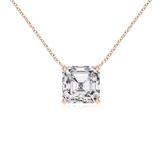 5.1mm HSI2 Asscher-Cut Diamond Solitaire Pendant in Rose Gold