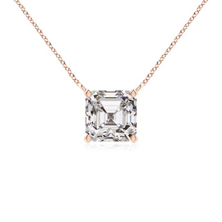 5.1mm IJI1I2 Asscher-Cut Diamond Solitaire Pendant in Rose Gold