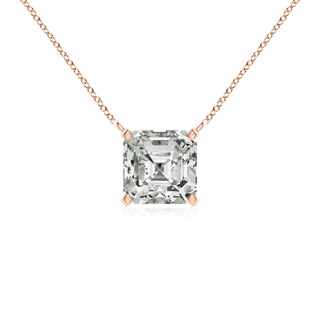 5.1mm KI3 Asscher-Cut Diamond Solitaire Pendant in 9K Rose Gold