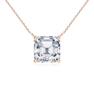 7mm GVS2 Asscher-Cut Diamond Solitaire Pendant in 9K Rose Gold