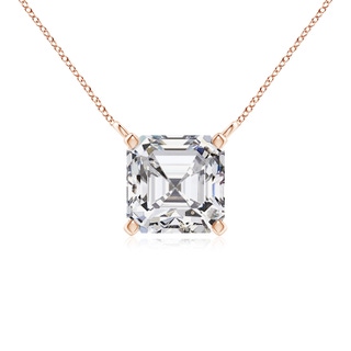 7mm HSI2 Asscher-Cut Diamond Solitaire Pendant in Rose Gold