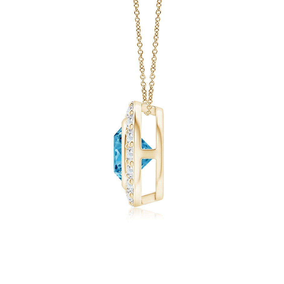 5mm AAAA Bezel-Set Solitaire Round Fancy Intense Blue Diamond Halo Pendant in Yellow Gold side 199