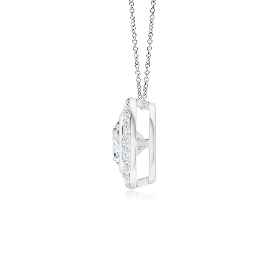 4.5mm GVS2 Bezel-Set Solitaire Round Diamond Halo Pendant in White Gold side 1