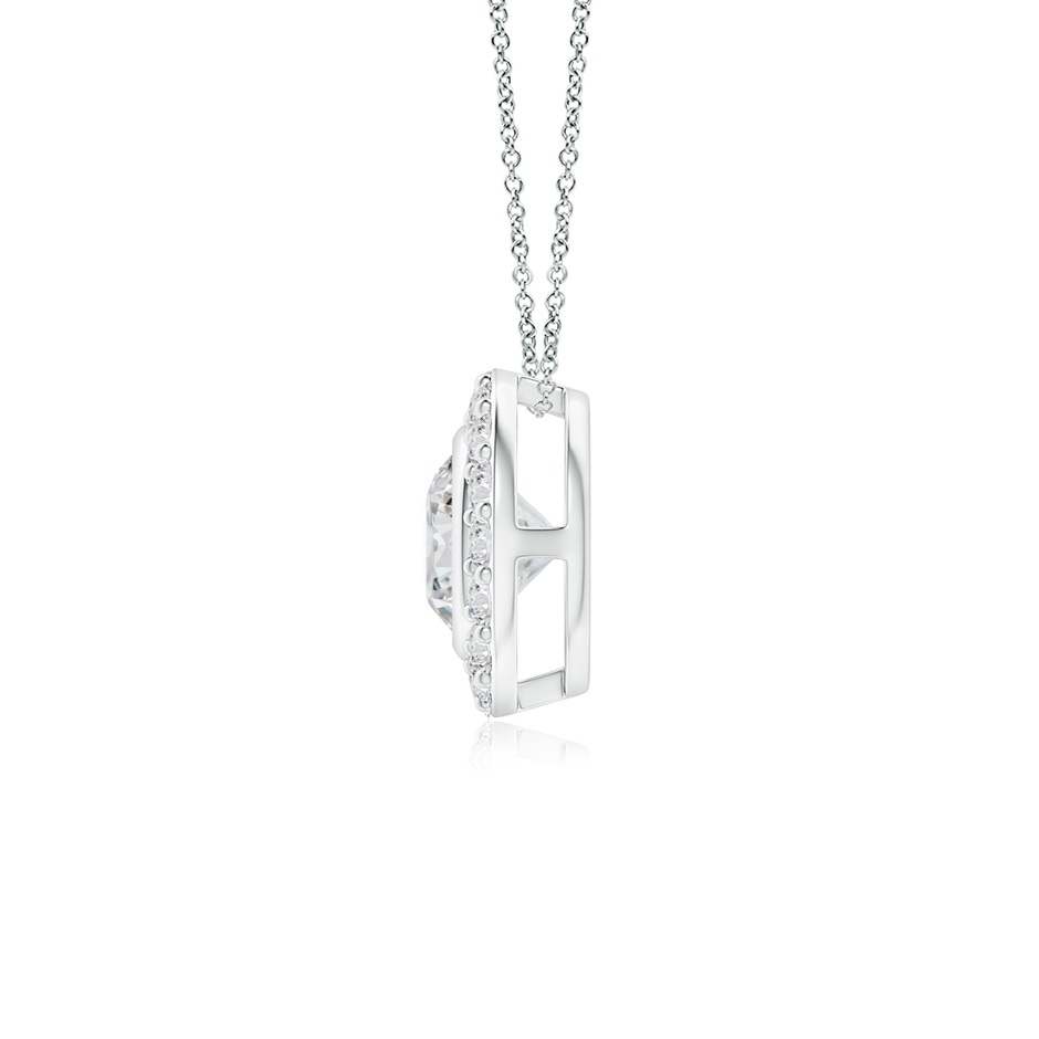 4.5mm HSI2 Bezel-Set Solitaire Round Diamond Halo Pendant in P950 Platinum side 1