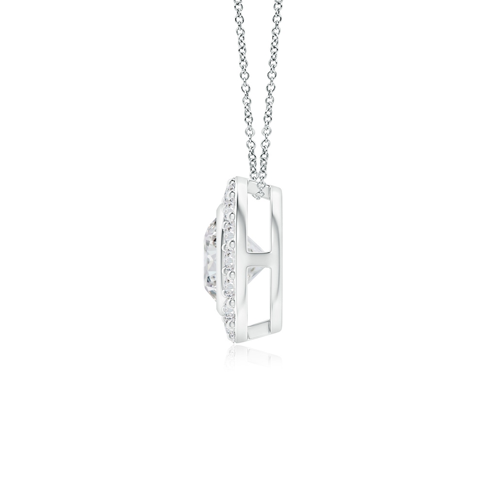 4.5mm HSI2 Bezel-Set Solitaire Round Diamond Halo Pendant in White Gold - side 1