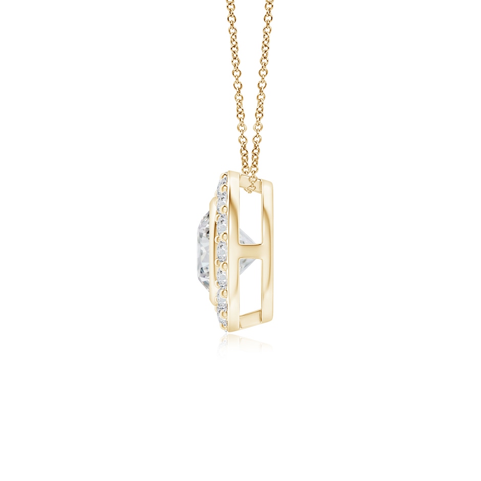 4.5mm HSI2 Bezel-Set Solitaire Round Diamond Halo Pendant in Yellow Gold side 1