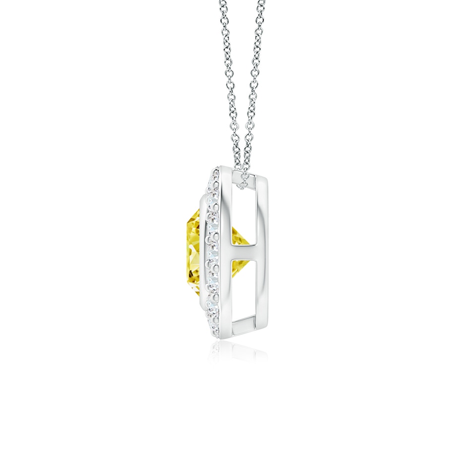 5mm AAAA Bezel-Set Solitaire Round Fancy Intense Yellow Diamond Halo Pendant in White Gold side 199