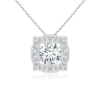 5mm GVS2 Art Deco Inspired Round Diamond Halo Solitaire Pendant in P950 Platinum