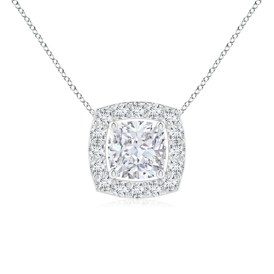 4.5mm GVS2 Cushion Diamond Solitaire Floating Halo Pendant in P950 Platinum 