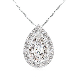 10x6.5mm IJI1I2 Pear Diamond Solitaire Floating Halo Pendant in P950 Platinum