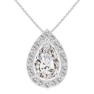 11x7mm IJI1I2 Pear Diamond Solitaire Floating Halo Pendant in P950 Platinum